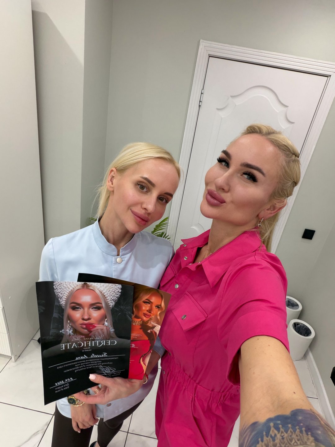 Julia Ushkvarok with a trained injector