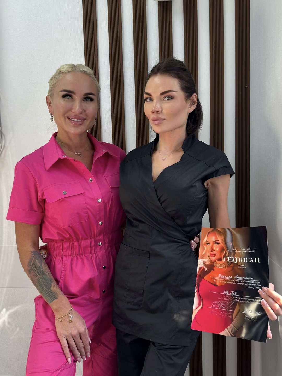 Julia Ushkvarok with a trained injector